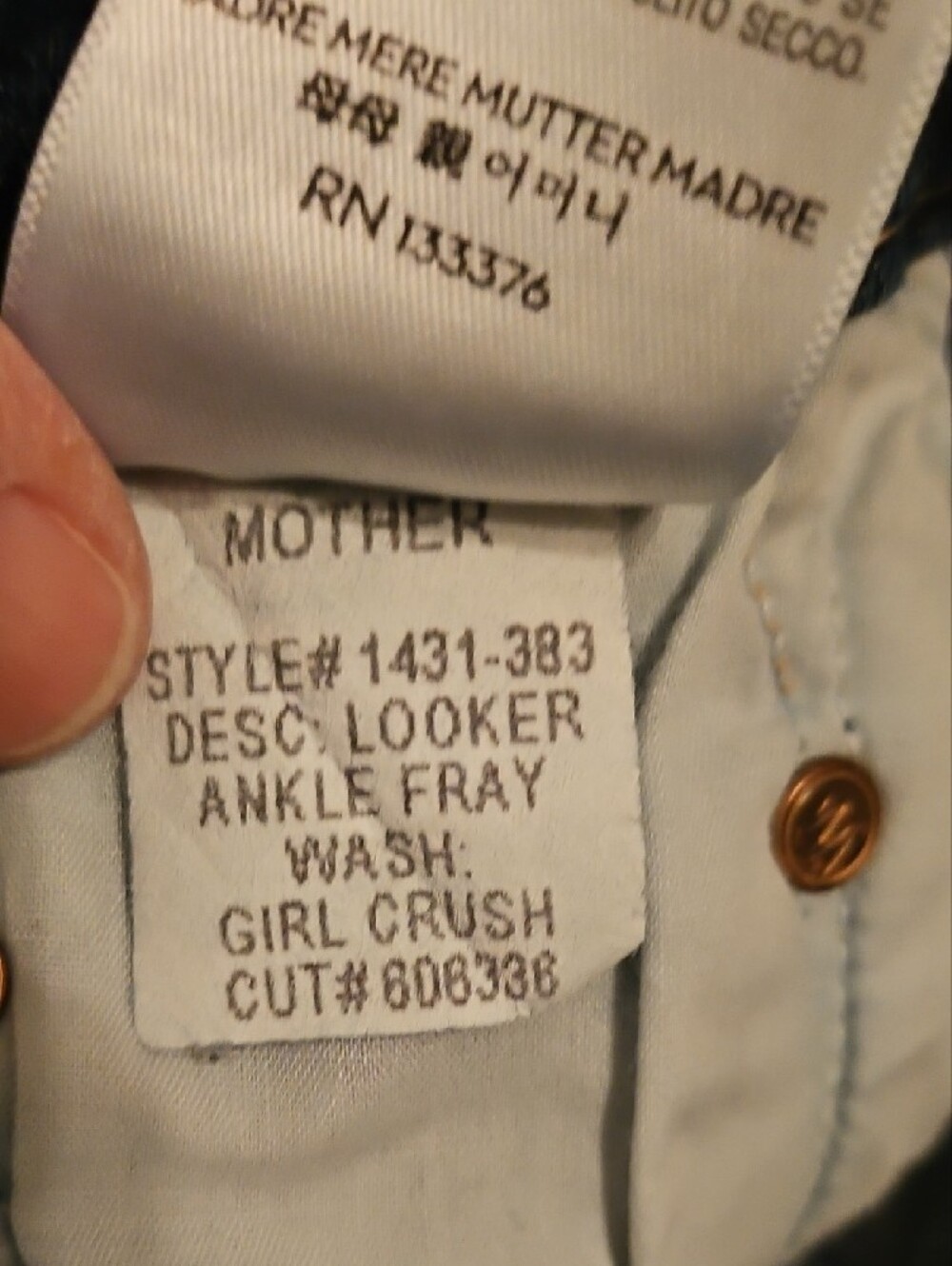 MOTHER 'Looker Ankle Fray' Girl Crush- Size 28 - Picture 9 of 10